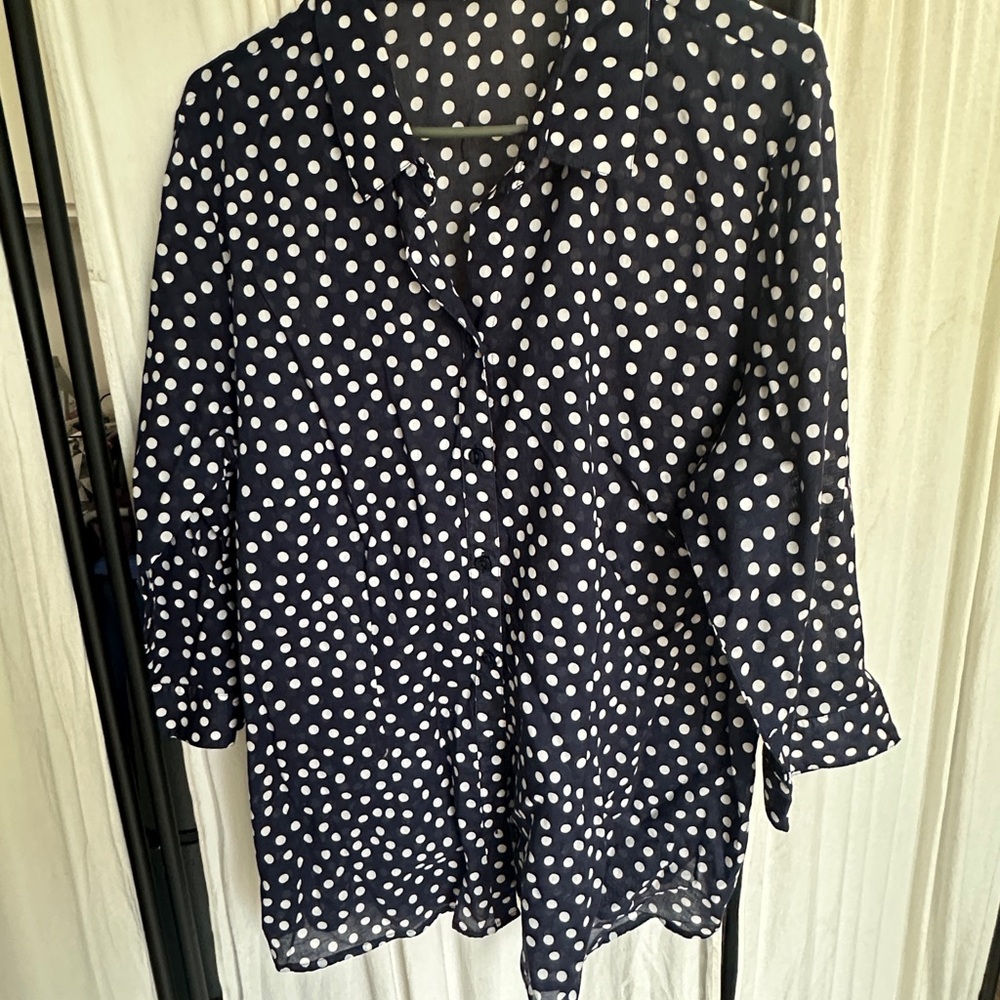 Coldwater Creek Black and White 3/4 Sleeve Blouse
